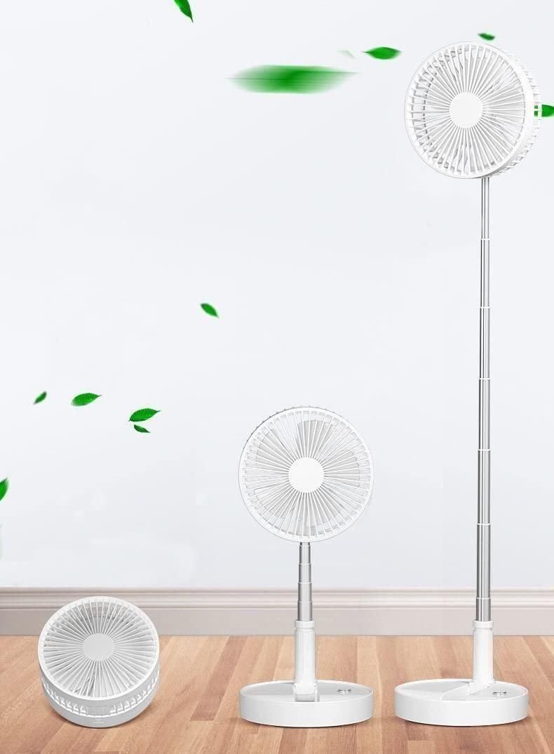 Adjustable Height Telescopic Rechargeable Standing Fan - Cute Rechargeable Pedestal Fan