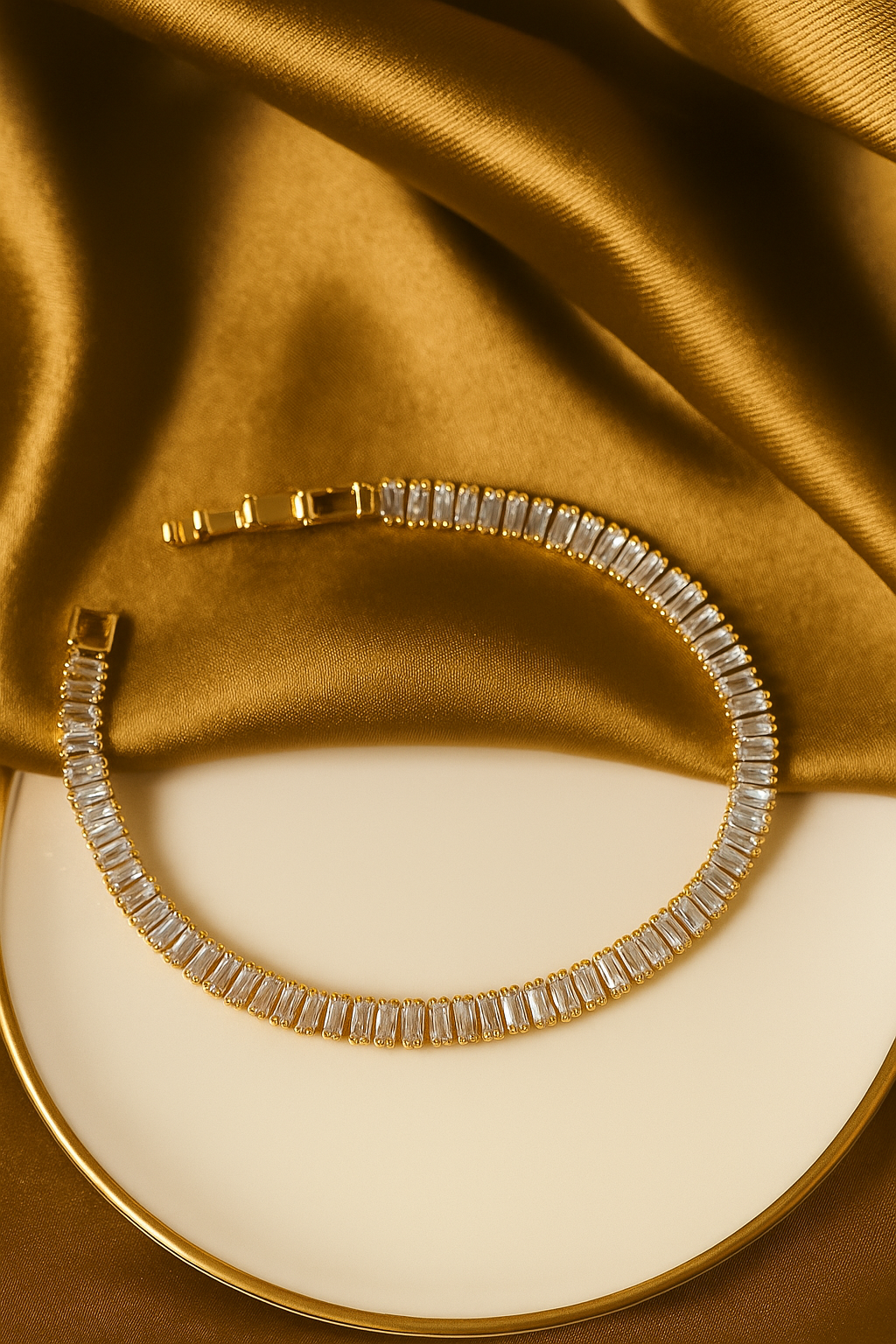 Crystelle Tennis Bracelet - Anti Tarnish, Gold Plated, Water Resistant | Hues of Jewels