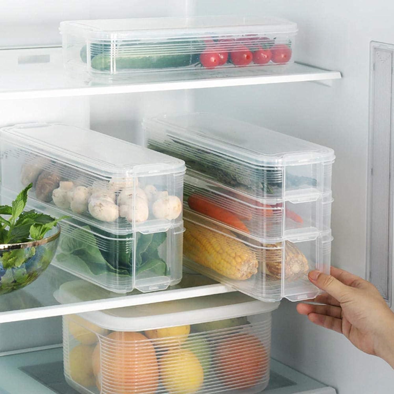 3 Layer Fridge Storage Boxes Fruit vegetable, Fridge Food Storage Containers