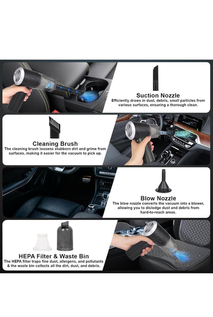 2 in 1 Vacuum Cleaner For Car - Wireless Rechargeable Air Duster
